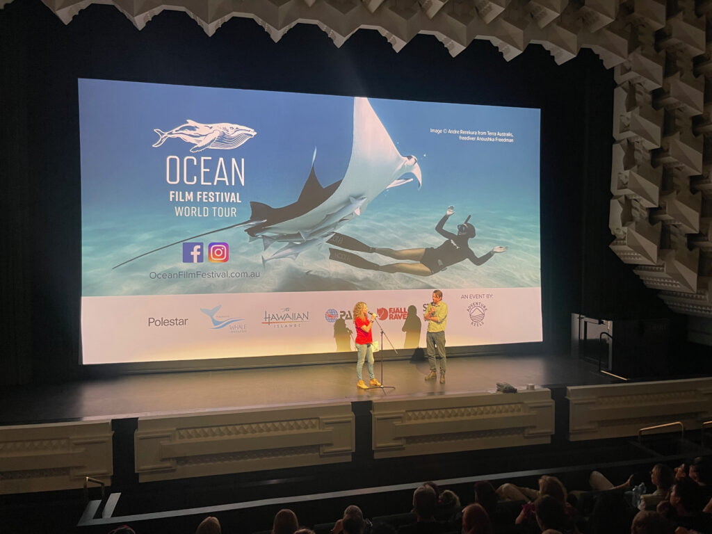 Laura hosting the Ocean Film Festival 2024 at the Capitol Theatre, RMIT Melbourne